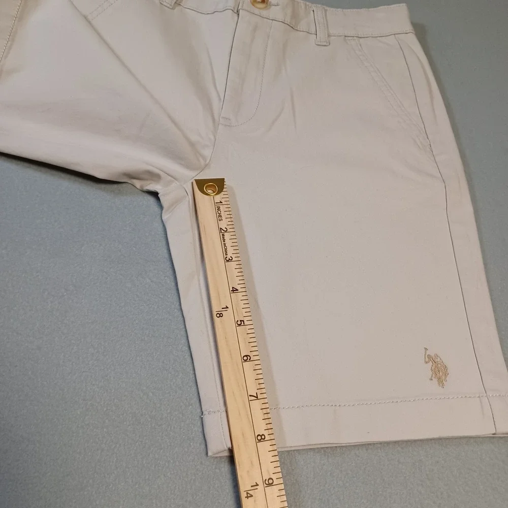 US Polo Assn Boys Tan Khaki Chino Shorts Size 12 Adjustable Waist 12-WU-US-1738